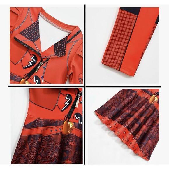 Disney Descendants 4 The Rise Of Red Costume with WIG Youth Medium 8 9 - Picture 4 of 6